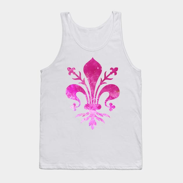 Pink Florence Fleur de Lis Tank Top by aterkaderk